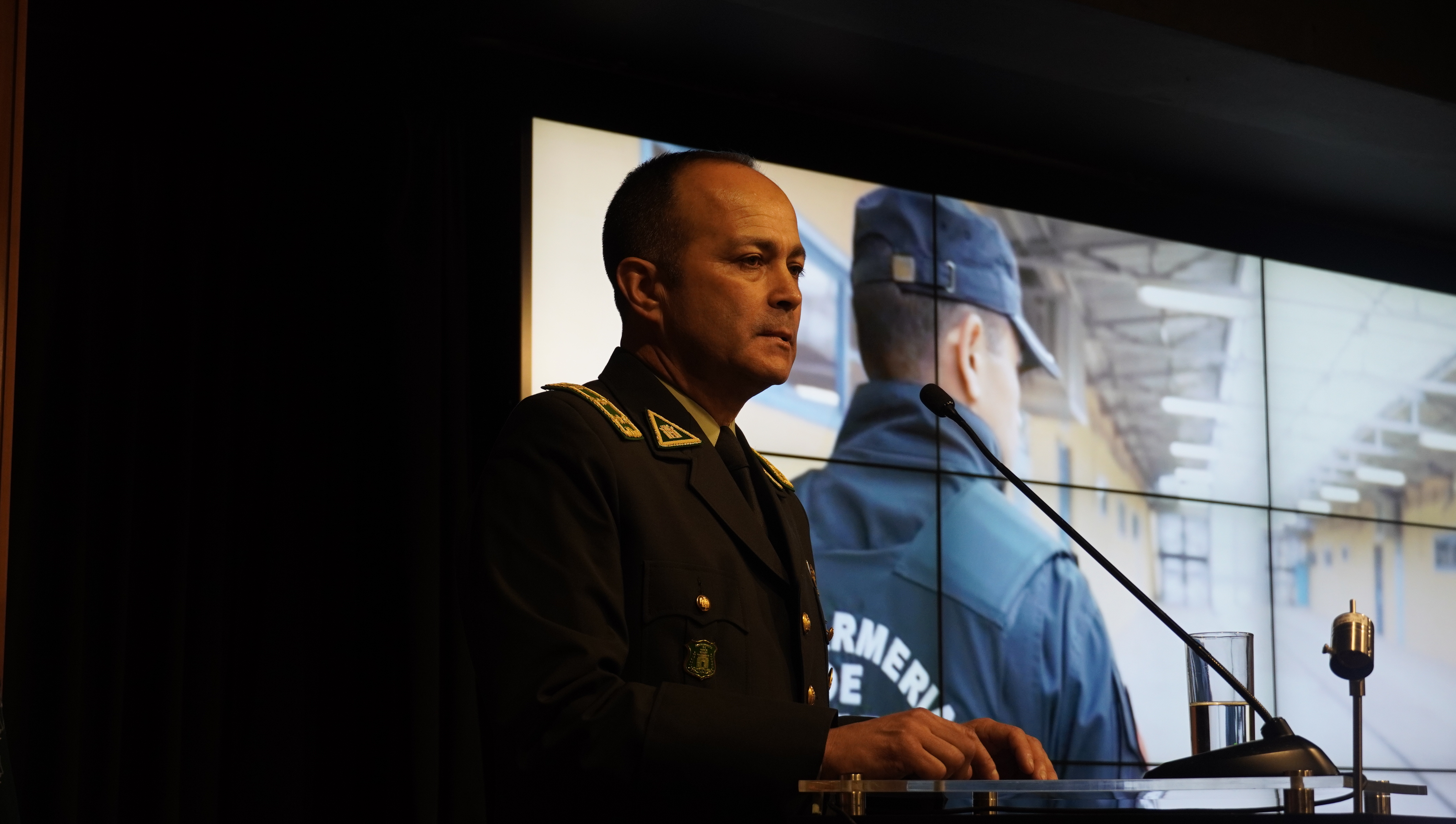 Director Nacional (S) de Gendarmería de Chile, durante su discurso.